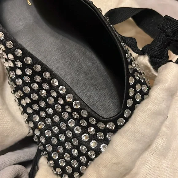 SOLD KHAITE Marcy Swovarski Crystal satin ballet flats - Picture 7 of 9